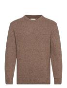 Neps Wool C-Neck Tops Knitwear Round Necks Brown GANT