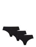 Seamless String 3-Pack Cotton Stringit Alusvaatteet Black Missya