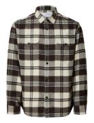 Slhloosepablo Ls Check Overshirt W Tops Shirts Casual Brown Selected H...