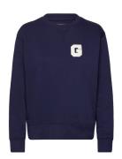 G Badge C-Neck Sweat Tops Sweat-shirts & Hoodies Sweat-shirts Navy GAN...