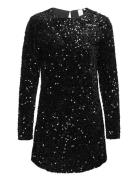 Onlanika Sequin Ls Dress Wvn Lyhyt Mekko Black ONLY