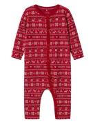 Nbnvismas Ls Nightsuit Pyjama Sie Jumpsuit Haalari Red Name It