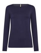 Sc-Marica Tops T-shirts & Tops Long-sleeved Navy Soyaconcept