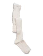 Cable Knitted Stockings Offwhite Sukkahousut Cream Geggamoja