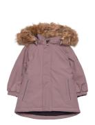 Parka W. Fake Fur Parka Takki Pink Color Kids