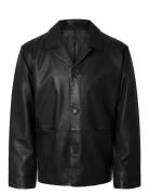 Slhcarl Leather Hybrid Blazer Nahkatakki Black Selected Homme