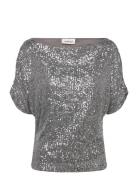 Slsuse Top Tops Blouses Short-sleeved Silver Soaked In Luxury