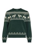 Videer L/S Christmas Knit/Ka Tops Knitwear Jumpers Green Vila