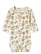 Nbngio Ls Slim Body Lil Bodies Long-sleeved Beige Lil'Atelier