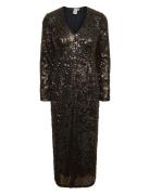 Yaspio Ls Sequin Long Dress - Show Polvipituinen Mekko Brown YAS