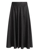 Viscose-Blend Skirt, Sahar Polvipituinen Mekko Black Ivo Nikkolo