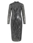 Vigigi Highneck Sequin L/S Midi Dress/Dc Polvipituinen Mekko Black Vil...