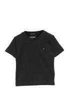 Boys Basic Vn Knit S/S Tops T-shirts Short-sleeved Black Tommy Hilfige...