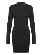 Logo Elastic Milano Dress Lyhyt Mekko Black Calvin Klein Jeans