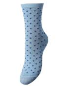 Pcsebby Glitter Long Pattern Noos Bc Lingerie Socks Regular Socks Blue...