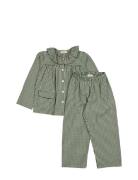 Pajama Frill Set Pyjamasetti Pyjama Green MarMar Copenhagen