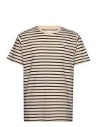 Wwace Stripe Tops T-shirts Short-sleeved Beige Double A By Wood Wood