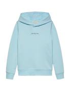 Shifted Backprint Reg. Hoodie Tops Sweat-shirts & Hoodies Hoodies Blue...