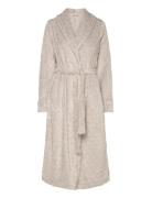 Robe Fleece Long Emb H Ycomb Aamutakki Cream Hunkemöller