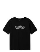 Nlmonor Pokemon L Ss Top Sky Tops T-shirts Short-sleeved Black LMTD