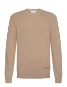 Errol Cotton Roundneck Tops Knitwear Round Necks Beige Les Deux