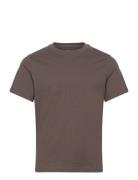 Boxy Heavyweight T-Shirt Tops T-shirts Short-sleeved Brown Weekday