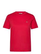 Reg Shield Ss T-Shirt Tops T-shirts & Tops Short-sleeved Red GANT