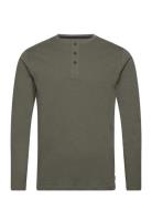 Mcs Tee Bedford Men Tops T-shirts Long-sleeved Khaki Green MCS