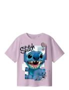 Nkfdiri Stitch Ss Nreg Top Noos Wdi Tops T-shirts Short-sleeved Pink N...