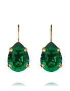 Mini Drop Clasp Earrings Gold Korvakoru Korut Green Caroline Svedbom