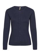 Sc-Dollie Cardigan Tops Knitwear Cardigans Navy Soyaconcept