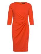 Twist-Front Stretch Jersey Dress Polvipituinen Mekko Orange Lauren Ral...