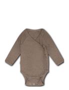 Becca Wrap Bodystocking Bodies Long-sleeved Brown That's Mine