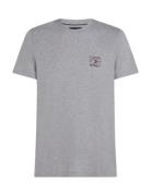 Hilfiger Stack Tee Tops T-shirts Short-sleeved Grey Tommy Hilfiger