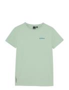 T-Shirt Backprint Wave Tops T-shirts Short-sleeved Green Indian Blue J...