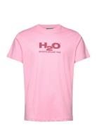 Logo Tee Tops T-shirts Short-sleeved Pink H2O