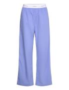 Logo Wb Poplin Pant Pyjamahousut Olohousut Blue Calvin Klein