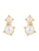 Lucy Mini Ear G/White Accessories Jewellery Earrings Studs Gold SNÖ Of...