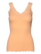 Organic Top W/ Lace Tops T-shirts & Tops Sleeveless Orange Rosemunde