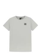 T-Shirt Badge And Backprint Tops T-shirts Short-sleeved Grey Indian Bl...