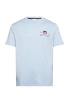 Reg Archive Shield Emb Ss T-Shirt Tops T-shirts Short-sleeved Blue GAN...