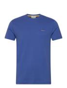 Contrast Logo Ss T-Shirt Tops T-shirts Short-sleeved Blue GANT