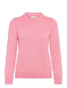 Classic Cotton C-Neck Tops Knitwear Jumpers Pink GANT