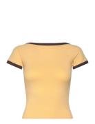 Mini Short Sleeve Top Tops T-shirts & Tops Short-sleeved Yellow Monki