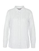 Barbour Marine Shirt White-18 Tops Shirts Long-sleeved Blue Barbour
