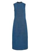 Viwinona S/L Midi Dress Mbd/Bfs Polvipituinen Mekko Blue Vila
