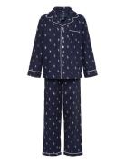 S6-Sleepwear Pant Set Pyjamasetti Pyjama Navy Ralph Lauren Kids