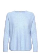 Curved Sweater Tops Knitwear Jumpers Blue Davida Cashmere