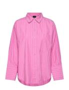 Poplin Shirt Tops Shirts Long-sleeved Pink Gina Tricot