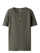 Nmmkab Ss Top Noos Tops T-shirts Short-sleeved Brown Name It